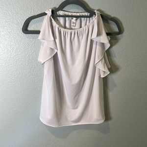 White Banana Republic Ruffle Top